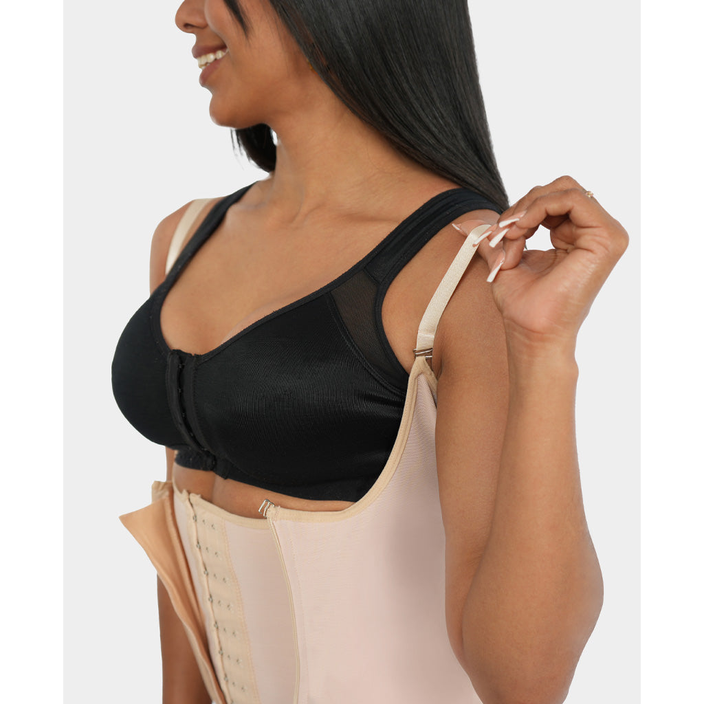 [V-180] Faja Body Short Encaje Doble Compresión Cintura Avispa