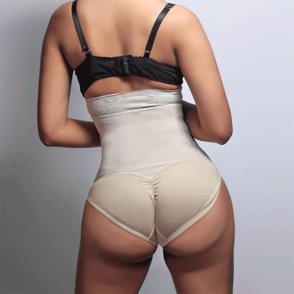 [V-025] Calzón Faja Con Encaje de Silicona y Broche Íntimo Powernet