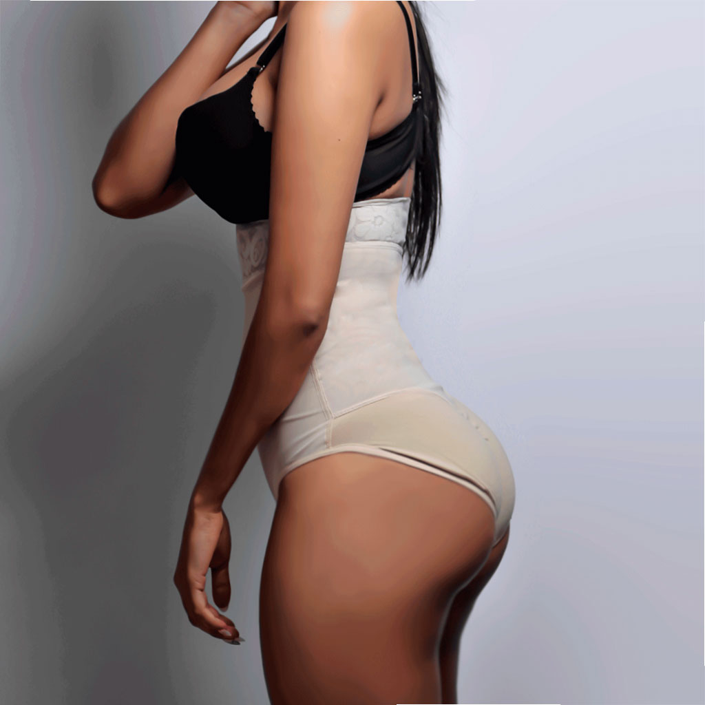 [V-025] Calzón Faja Con Encaje de Silicona y Broche Íntimo Powernet