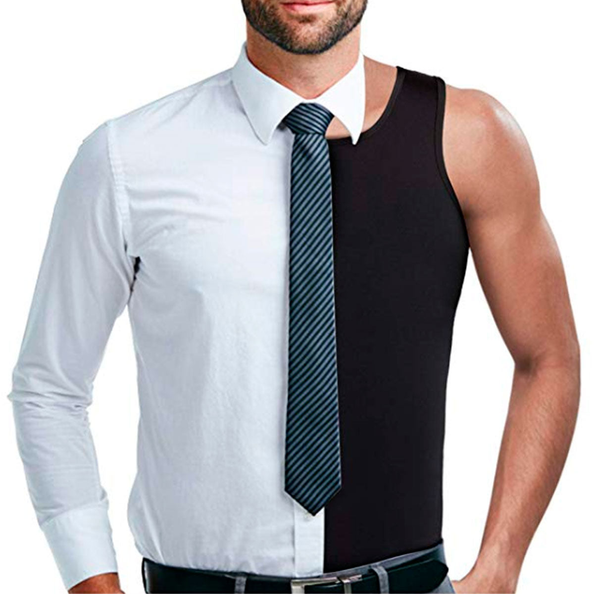 [V-101] Faja de Hombre Camiseta Doble Capa Ginecomastía