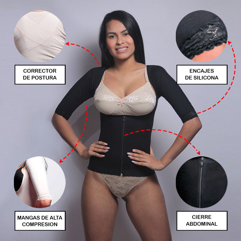 [V-046] Faja reductora con mangas corrector de postura Vicky
