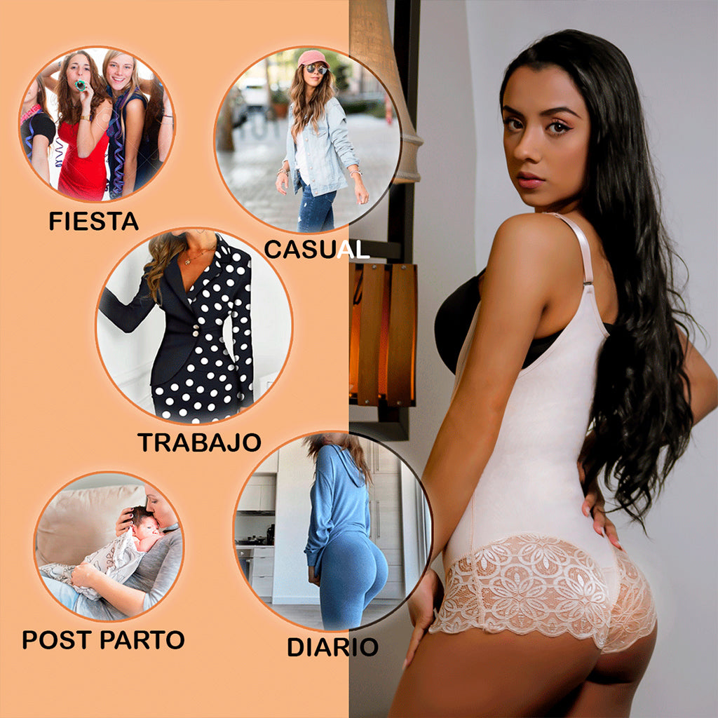 [V-070] Faja Moldeadora Reductora Body Short Encaje