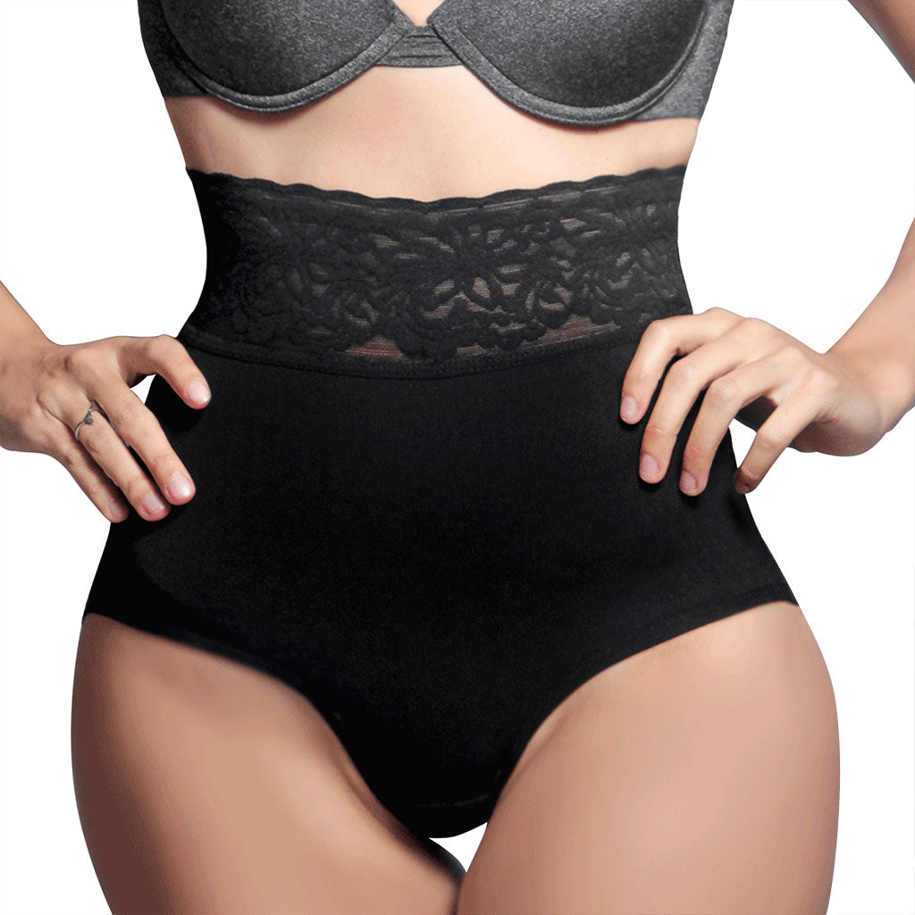 [V-024] Calzón faja con encaje silicona levanta gluteos powernet