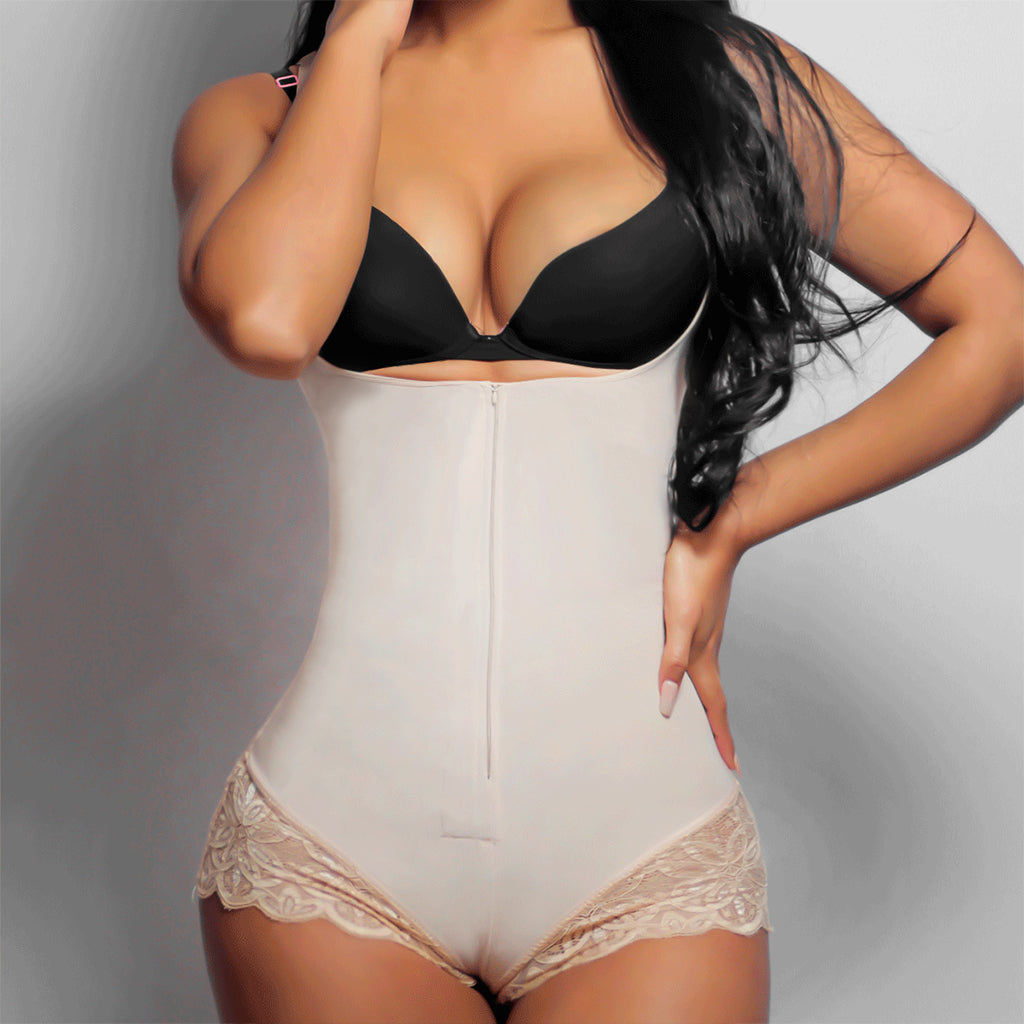 [V-070] Faja Moldeadora Reductora Body Short Encaje