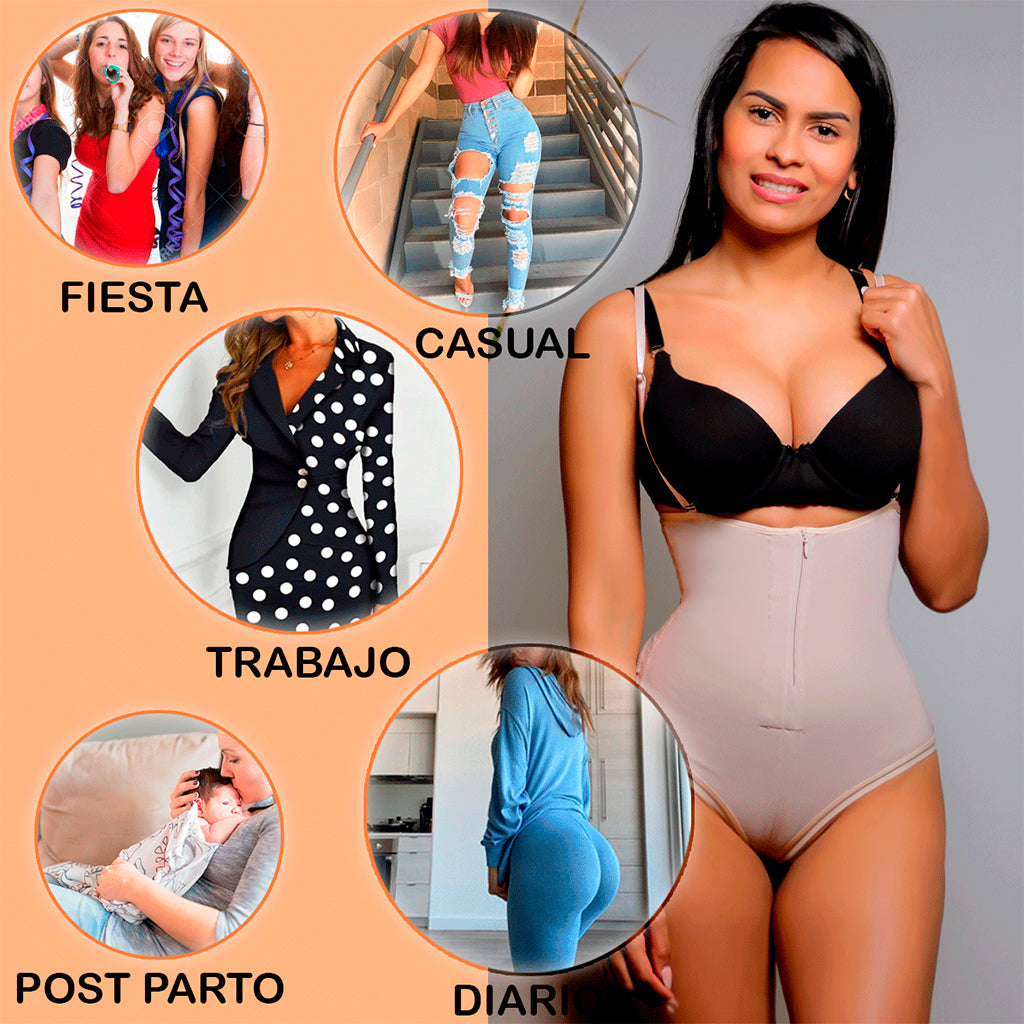 [V-064] Faja body Strapless Levanta Glúteos de Algodón y Powernet