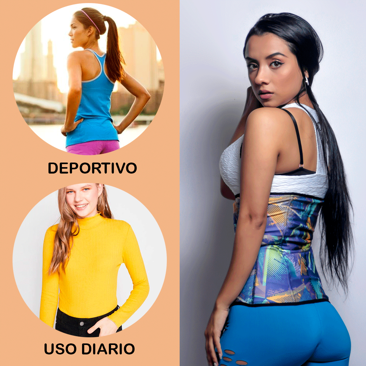 [V-035] Faja Reductora Cintura Avispa Modeladora Triple Capa