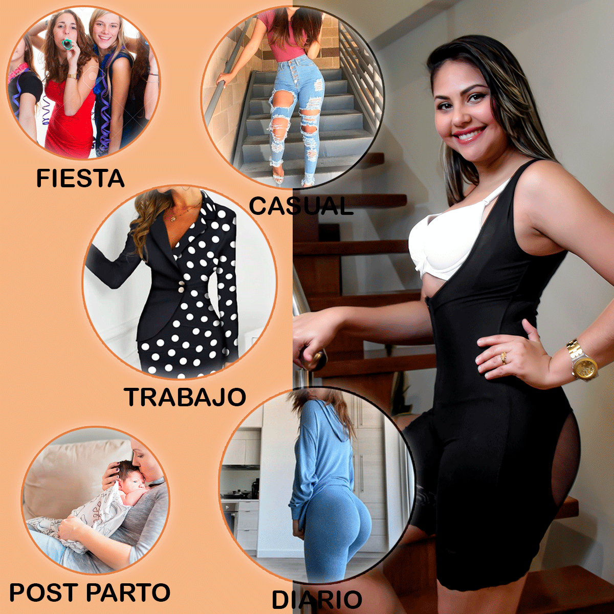 [V-053] Faja Enteriza Levanta Glúteos Post Cirugia O Parto Vicky Reductora y Moldeadora