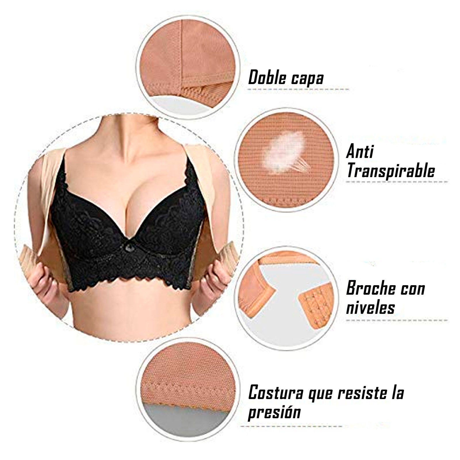 [V-066] Corrector de Postura Levanta Busto con Algodón Interno